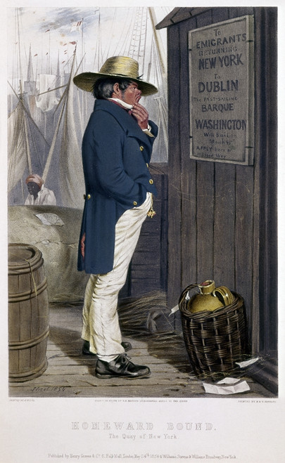 Irish Immigrant, 1854. /Na Wealthy Irish Immigrant At The Quay In New York City, Ready To Return To Ireland. Lithograph, American, 1854. Poster Print by Granger Collection - Item # VARGRC0117696