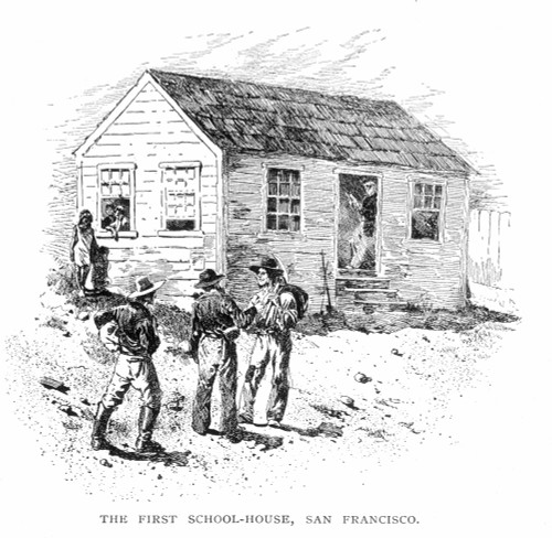 Schoolhouse, 1848. /Nthe First Public Schoolhouse In San Francisco, On Portsmouth Square, Opened In April 1848: Line Engraving, 1892. Poster Print by Granger Collection - Item # VARGRC0070921