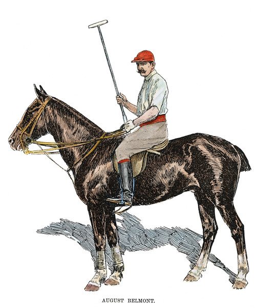 August Belmont (1853-1924). /Namerican Banker; Ready For Polo. Line-And-Wash, 1891. Poster Print by Granger Collection