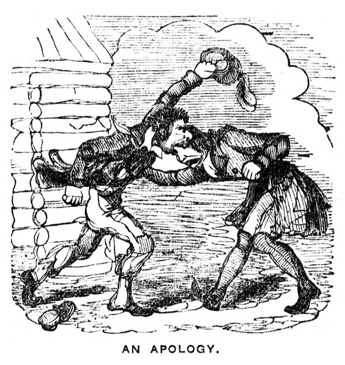 Crockett Almanac, 1843. /N"An Apology." Woodcut From 'The Crockett Almanac,' Nashville, 1843. Poster Print by Granger Collection - Item # VARGRC0175393