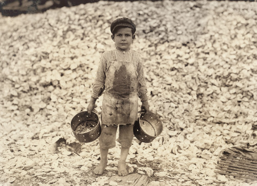 Hine: Child Labor, 1911. /Na Young Shrimp-Picker And Oyster Shucker In Biloxi, Mississippi. Behind Him Is A Mountain Of Oyster Shells. Photograph By Lewis Hine, February 1911. Poster Print by Granger Collection - Item # VARGRC0107510