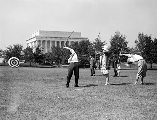Washington, D.C.: Archery. /Na Group Of People Practicing Archery. Photograph, 1926. Poster Print by Granger Collection - Item # VARGRC0122335