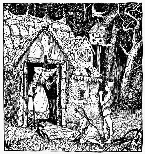 Grimm: Hansel And Gretel. /Nhansel And Gretel Arrive At The Witch'S Cottage. Drawing, C1891, By Henry J. Ford For The Fairy Tale By The Brothers Grimm. Poster Print by Granger Collection - Item # VARGRC0032567 Grimm: Hansel And Gretel. /Nhansel And Gretel Arrive At The Witch'S Cottage. Drawing, C1891, By Henry J. Ford For The Fairy Tale By The Brothers Grimm. Poster Print by Granger Collection - Item # VARGRC0032567