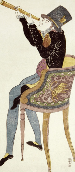 Japan: Dutchman, C1750. /Ndutchman Holding A Telescope. Woodblock Print, Japanese, 18Th Century. Poster Print by Granger Collection - Item # VARGRC0103448