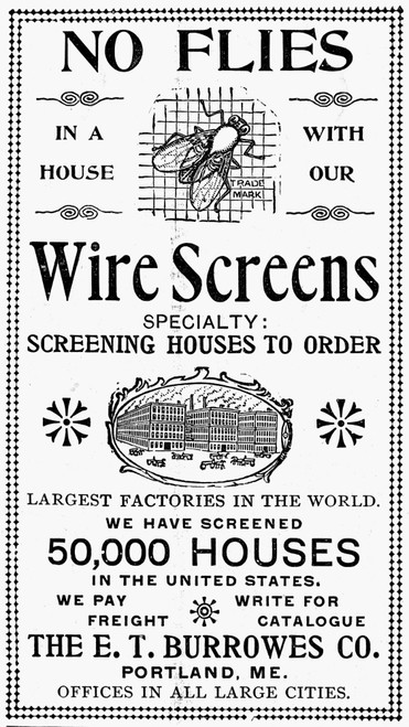 Wire Screen Ad, 1895. /Namerican Newspaper Advertisement, 1895. Poster Print by Granger Collection - Item # VARGRC0058061