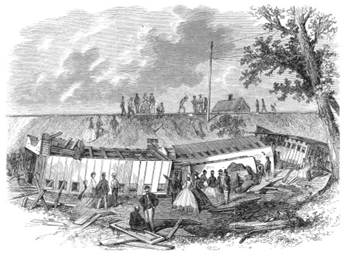 Railroad Accident, 1865. /Nrailroad Accident At Auburn, New York, 30 September 1865. Wood Engraving From A German-Language American Newspaper Of 1865. Poster Print by Granger Collection - Item # VARGRC0057771