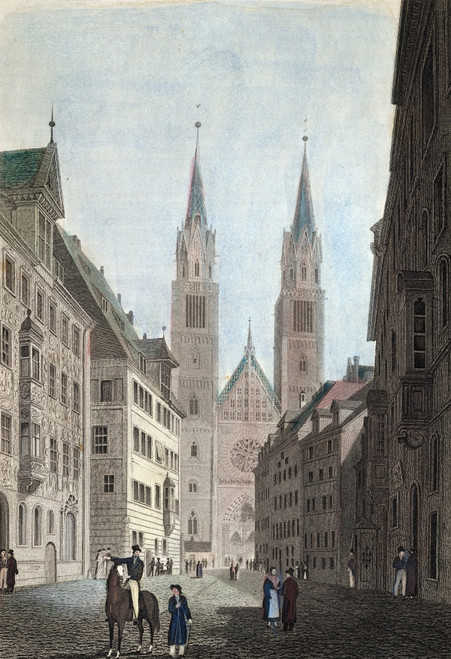 Germany: Nuremberg, 1822. /Nst. Lorenz Kirche And Karolinen Strasse At Nuremberg, Germany. Steel Engraving, 1822, After A Drawing By Robert Batty. Poster Print by Granger Collection - Item # VARGRC0081009