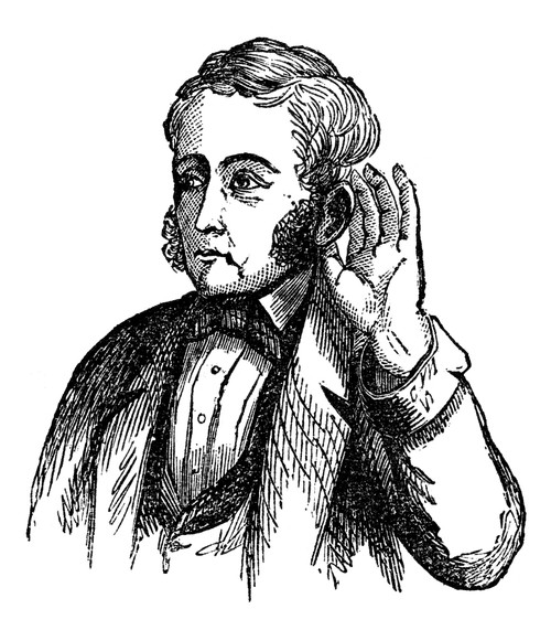 Listening, 19Th Century. /Na Man Listening. Engraving, 19Th Century. Poster Print by Granger Collection - Item # VARGRC0323384