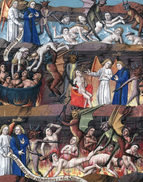Hell: Punishment. /Ndemons Punish Sinners In Hell. Manuscript Illumination, French, Early 15Th Century, From The 'St. Vincent De Beauvais Chronicles.' Poster Print by Granger Collection - Item # VARGRC0103647