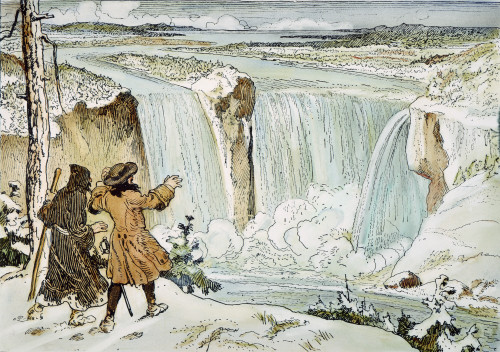 Louis Hennepin (1640-?1701). /Nfather Hennepin At Niagara Falls In 1678. Pen-And-Ink Drawing By C.W. Jefferys. Poster Print by Granger Collection - Item # VARGRC0065115