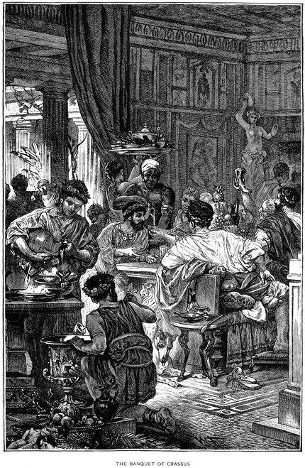 Roman Banquet. /Nwood Engraving, 19Th Century. Poster Print by Granger Collection - Item # VARGRC0002692