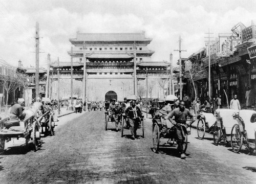 China: Peking, C1900. /Nrickshaws, Carts, And People On Chien-Men Street With The Main Gate In The Background, Peking, China. Photograph, C1900. Poster Print by Granger Collection - Item # VARGRC0116536