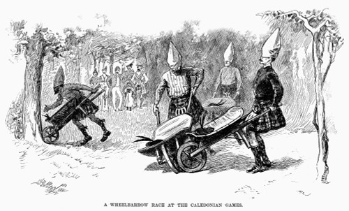 Caledonian Games, 1890. /Na Wheelbarrow Race At The International Caledonian Games. Engraving, American, 1890. Poster Print by Granger Collection - Item # VARGRC0355300