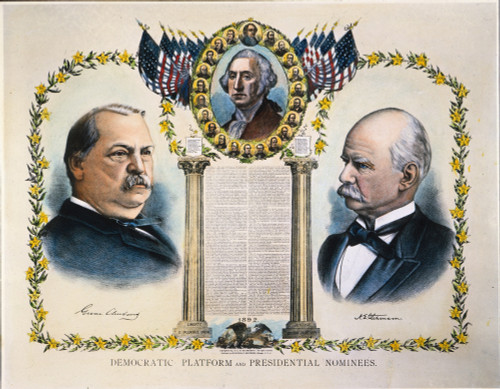 Presidential Campaign, 1892. /Ngrover Cleveland And Adlai E. Stevenson As The Democratic Party Candidates For President And Vice President On A Lithograph Campaign Poster, 1892. Poster Print by Granger Collection - Item # VARGRC0011119