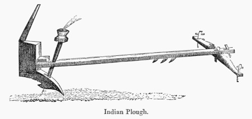 India: Plough, C1845. /Nan Indian Plough Furnished With A Funnel In Which The Farmer Throws Seeds. Wood Engraving, English, C1845. Poster Print by Granger Collection - Item # VARGRC0093122