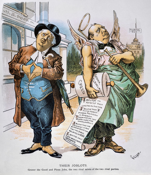 G. Cleveland Cartoon, 1892. /Namerican Cartoon By Bernard Gillam, 1892, Of John Wanamaker And Grover Cleveland As Rivals For Sanctimonius Sainthood In Their Respective Political Parties. Poster Print by Granger Collection - Item # VARGRC0028272