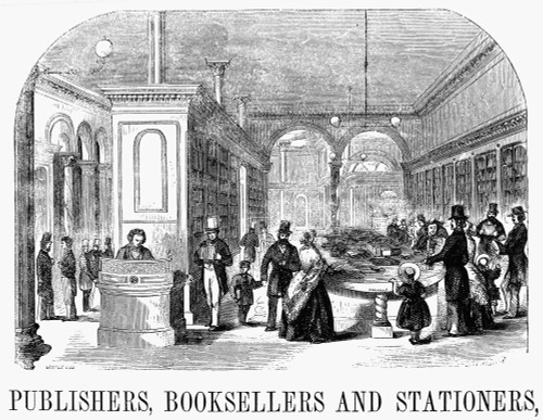 Bookstore, 19Th Century. /N'Publishers, Booksellers And Stationers.' Wood Engraving, American, Mid-19Th Century. Poster Print by Granger Collection - Item # VARGRC0076394