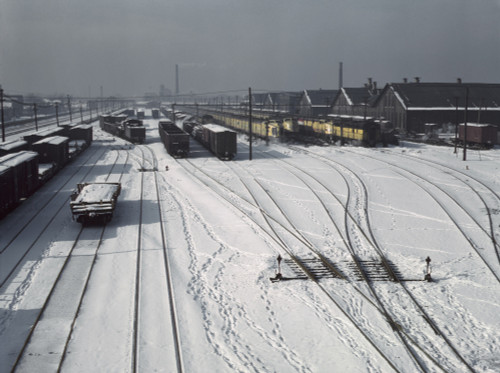 Chicago: Railroad, 1942. /Naerial View Of The Chicago And North Western Railroad Yards In Chicago, Illinois. Photograph By Jack Delano, 1942. Poster Print by Granger Collection - Item # VARGRC0352617