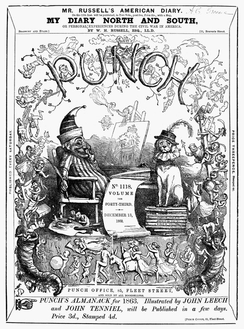 'Punch' Front Page, 1862. /Nthe Front Page Of The Satirical English Magazine 'Punch,' 13 December 1862. Poster Print by Granger Collection - Item # VARGRC0088385
