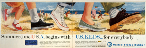 Advert: Keds Sneakers 1959. /Nsummertime U.S.A Begins With U.S. Keds... For Everybody: American Magazine Advertisement, 1959, For Keds Sneakers. Poster Print by Granger Collection - Item # VARGRC0007532
