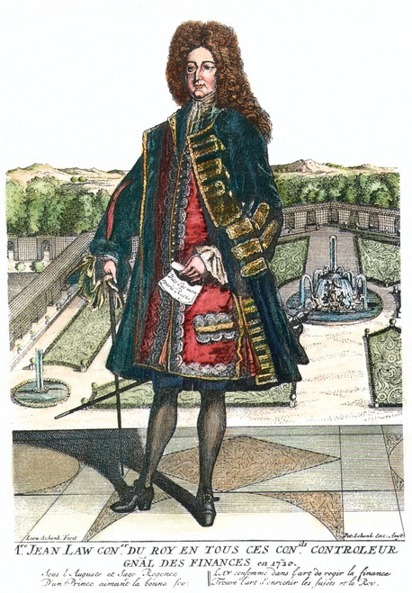 John Law Of Lauriston /N(1671-1729). Scottish Financier: Colored French Engraving, 1720. Poster Print by Granger Collection - Item # VARGRC0008369