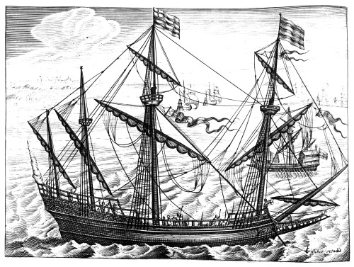 Spanish Ship, C1595. /Na Spanish Ship At Anchor. Wood Engraving, C1595. Poster Print by Granger Collection - Item # VARGRC0130290
