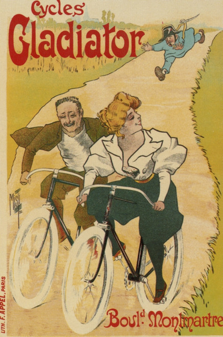 Bicycle Poster, 1895. /Nfrench Lithograph Advertising Poster By Ferdinand Mifliez (Pen Name 'Misti') For Gladiator Bicycles, 1895. Poster Print by Granger Collection - Item # VARGRC0067955