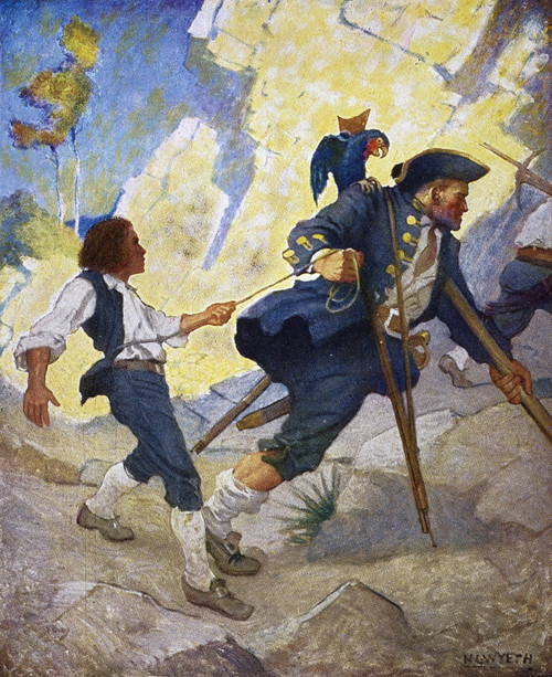 Treasure Island, 1911. /Nthe Hostage. Illustration, 1911, By N.C. Wyeth For Robert Louis Stevenson'S 'Treasure Island.' Poster Print by Granger Collection - Item # VARGRC0010984