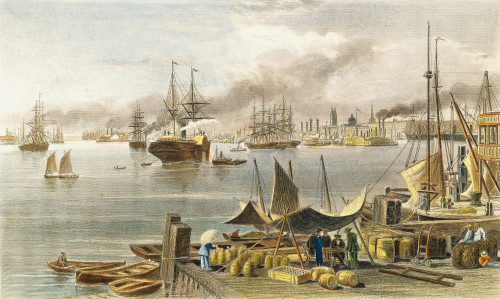 New Orleans, 1873. /Na Harbor Scene In New Orleans. Color Steel Engraving, American, 1873. Poster Print by Granger Collection - Item # VARGRC0011002