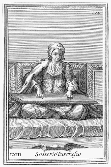 Psaltery, 1723. /Na Woman Playing Turkish Psaltery, Known As A Kanun. Copper Engraving, 1723, By Arnold Van Westerhout. Poster Print by Granger Collection - Item # VARGRC0104435