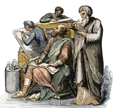 Scribes In Ancient Greece. /Nwood Engraving, 19Th Century. Poster Print by Granger Collection - Item # VARGRC0044652