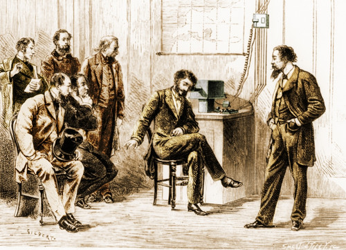 Early telephone demonstration Poster Print by Science Source - Item # VARSCIBN4331