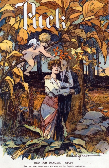 Cupid and Couple, Puck Magazine, 1913 Poster Print by Science Source
