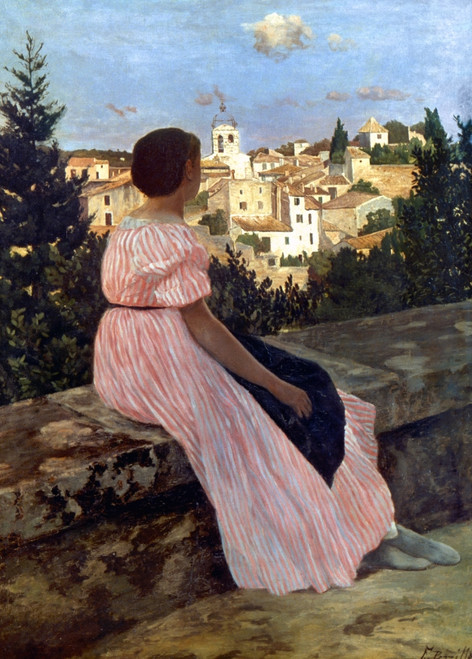 Bazille: Pink Dress, 1864. /Nfrederic Bazille: The Pink Dress. Oil On Canvas, 1864. Poster Print by Granger Collection - Item # VARGRC0025020