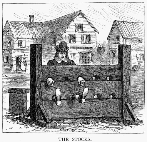 Colonial Stocks. /Na Criminal In The Stocks For Punishment In Colonial America. Wood Engraving. Poster Print by Granger Collection - Item # VARGRC0014162