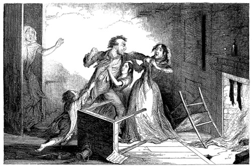 Temperance Movement, 1847. /N'Fearful Quarrels, And Brutal Violence, Are The Natural Consequence Of The Frequent Use Of The Bottle.' Etching, 1847, By George Cruikshank. Poster Print by Granger Collection - Item # VARGRC0002580