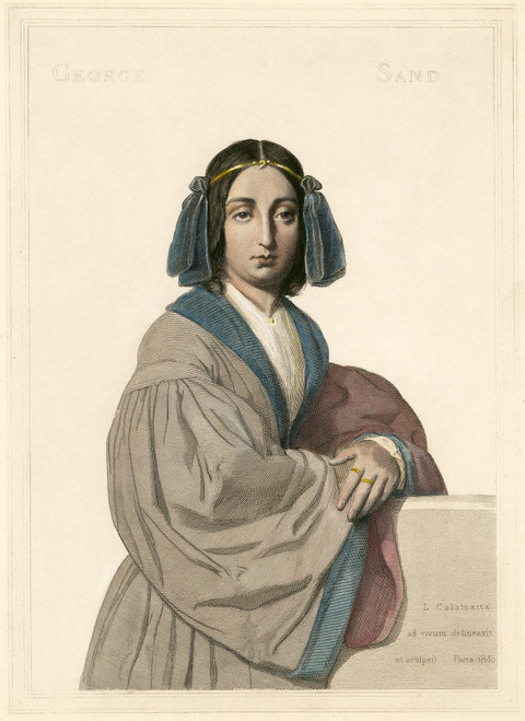 George Sand (1804-1876). /Nfrench Writer. Etching, 1840, By Luigi Calamatta (1801-1869). Poster Print by Granger Collection - Item # VARGRC0040590