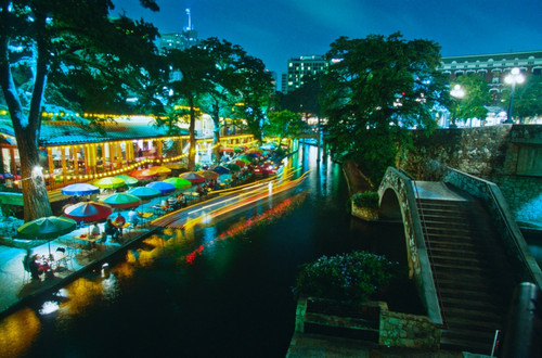 San Antonio River Walk at night, River San Antonio, San Antonio, Texas, USA Poster Print by Panoramic Images - Item # VARPPI173713