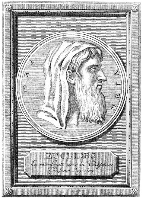 Euclid (Fl. 300 B.C.). /Ngreek Geometer. Copper Engraving, 18Th Century. Poster Print by Granger Collection - Item # VARGRC0048543