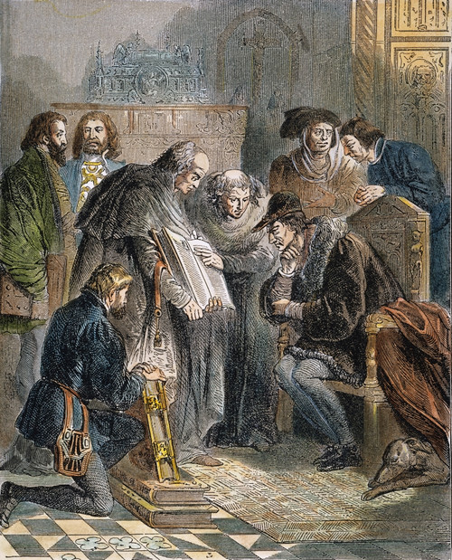 William Tyndale (1492?-1536). /Nenglish Translator Of New Testament And Pentateuch. Tyndale And The First Bible Printed In English: Line Engraving, 19Th Century. Poster Print by Granger Collection - Item # VARGRC0028380