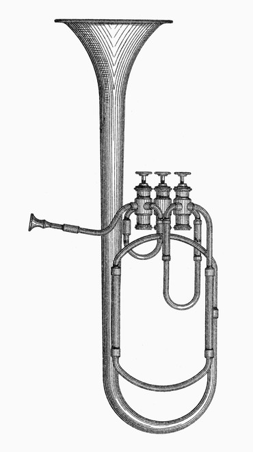 Saxhorn, C1845. /Na French Saxhorn, C1845. Line Engraving, American, 1892. Poster Print by Granger Collection - Item # VARGRC0043350