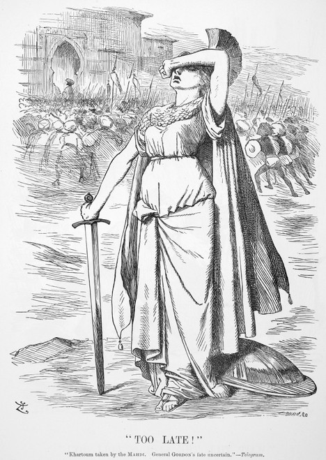 Charles George Gordon /N(1833-1885). English Soldier. 'Too Late!' The Mahdi And His Men Entering Khartoum As Britannia Weeps In This English Cartoon Of 1885 By John Tenniel. Poster Print by Granger Collection - Item # VARGRC0068604 Charles George Gordon /N(1833-1885). English Soldier. 'Too Late!' The Mahdi And His Men Entering Khartoum As Britannia Weeps In This English Cartoon Of 1885 By John Tenniel. Poster Print by Granger Collection - Item # VARGRC0068604