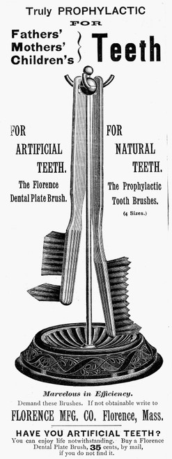 Toothbrush Ad, 1889. /Namerican Advertisement, 1889. Poster Print by Granger Collection - Item # VARGRC0075222 Toothbrush Ad, 1889. /Namerican Advertisement, 1889. Poster Print by Granger Collection - Item # VARGRC0075222
