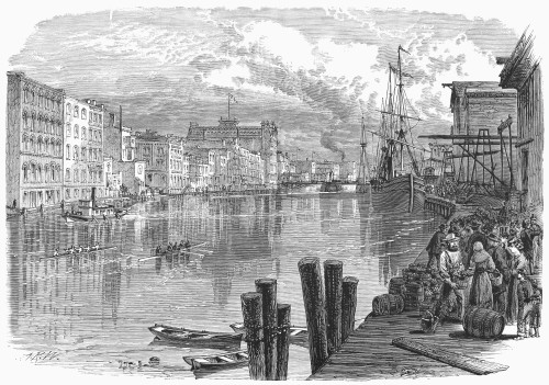 Wisconsin: Milwaukee. /Nthe Milwaukee River At Milwaukee, Wisconsin. Wood Engraving, French, C1880. Poster Print by Granger Collection - Item # VARGRC0092081