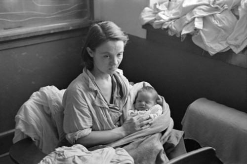 Missouri: Refugees, 1937. /Na Mother And Child, Flood Refugees In The Schoolhouse At Sikeston, Missouri, After The Ohio River Flood. Photograph By Russell Lee, 1937. Poster Print by Granger Collection - Item # VARGRC0325878