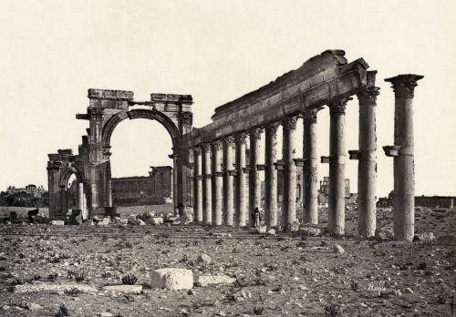 Palmyra: Triumphal Arch. /Nruins Of A Colonnade And A Triumphal Arch At Palmyra, Syria. Photograph, Late 19Th Century. Poster Print by Granger Collection - Item # VARGRC0129091
