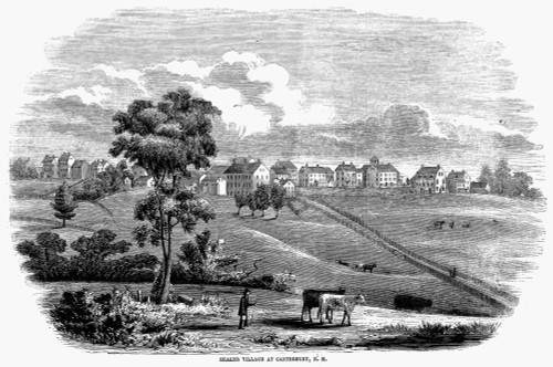 Shaker Village, 1853. /Ncanterbury Shaker Village, New Hampshire, Established In 1792. Wood Engraving, American, 1853. Poster Print by Granger Collection - Item # VARGRC0092762