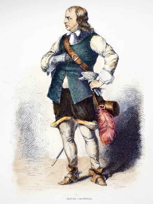 Oliver Cromwell (1599-1658). /Nenglish Soldier And Statesman. Line Engraving, 19Th Century. Poster Print by Granger Collection - Item # VARGRC0086983