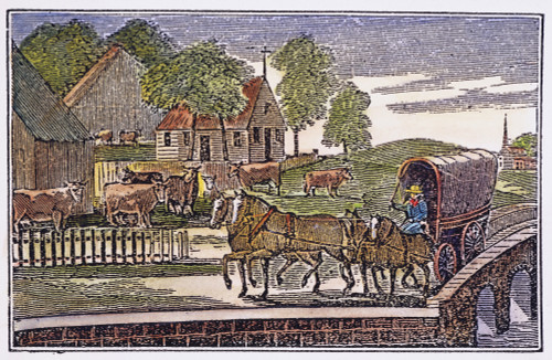 Pennsylvania Road, 1839. /Nview Of A Pennsylvania Bridge And Road: Wood Engraving, 1839. Poster Print by Granger Collection - Item # VARGRC0044996