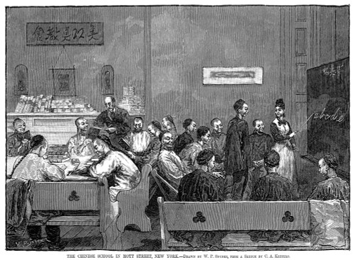 Chinese Immigrants, 1879. /Na School For Chinese Immigrants In New York City. Wood Engraving, American, 1879. Poster Print by Granger Collection - Item # VARGRC0001734